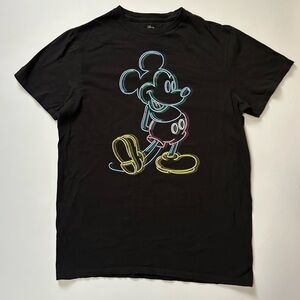 Black Disney Mickey Mouse T-Shirt 100% Cotton
